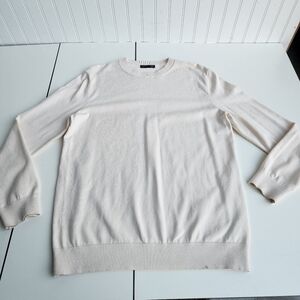 Dazy Mens Cream Ivory Stretch Rayon Sweater Relaxed Crew Neck Sz S